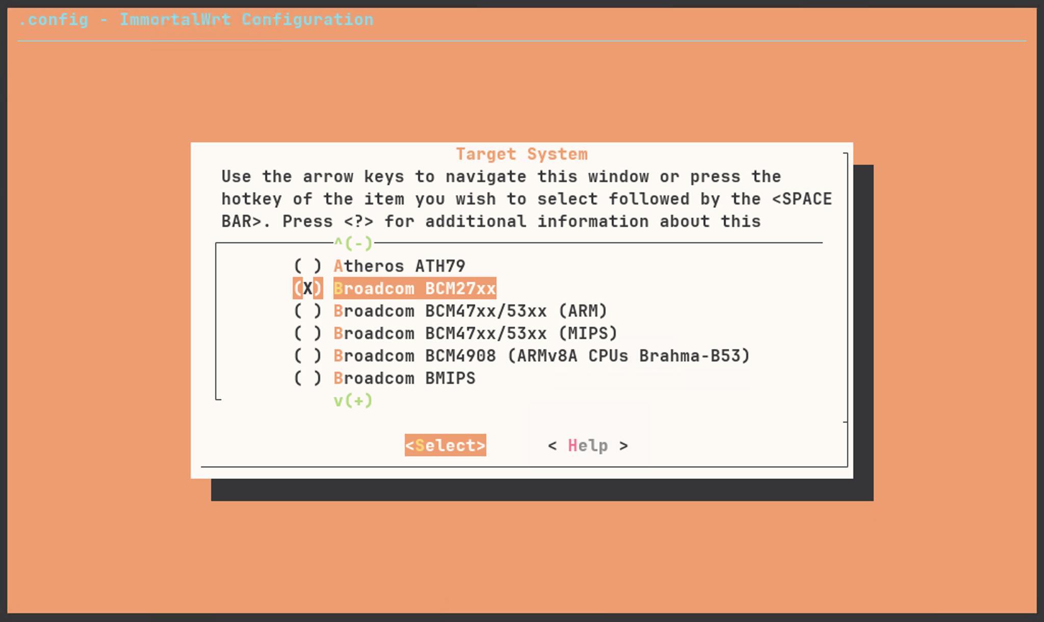 Select target system
